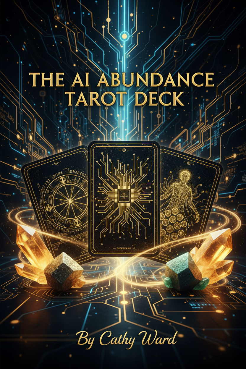 The AI Abundance Tarot Wealth Manifestation Deck cover by Cathy Ward